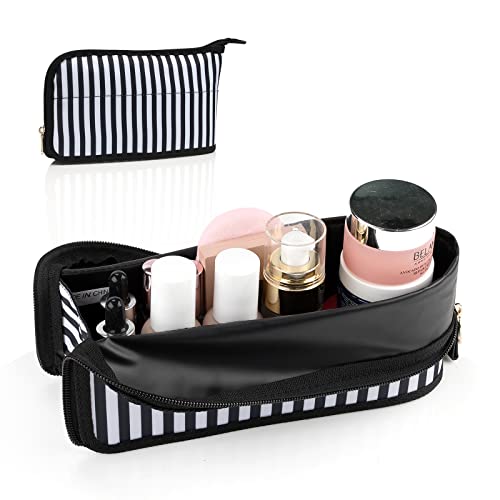 Small Makeup Bag, Waterproof Cosmetic Bag, Foldable Vertical Makeup Pouch for...