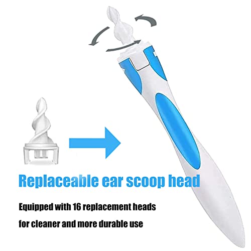 Earwax Silicone Remover with 16 Soft Replaceable Heads, Spiral Ear Wax Remova...