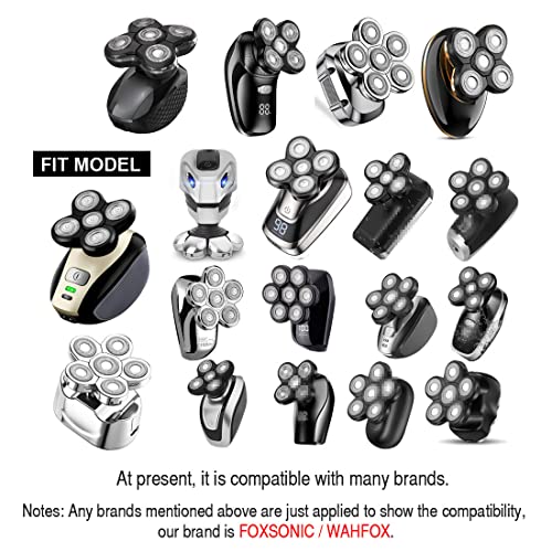 FOXSONIC 6 Blades Electric Shaver Replacement Heads 6 Heads Head shaver bald ...