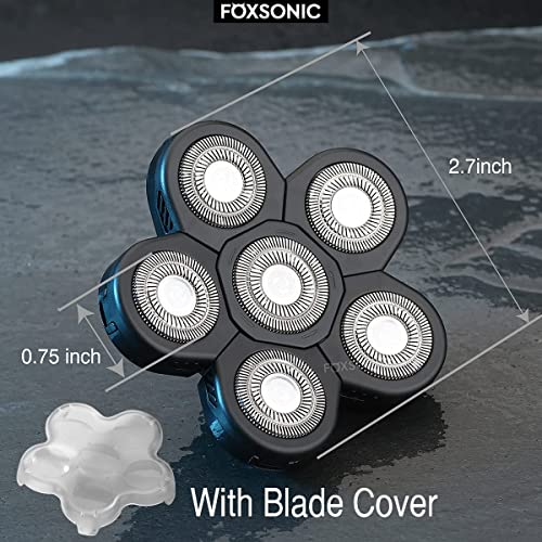FOXSONIC 6 Blades Electric Shaver Replacement Heads 6 Heads Head shaver bald ...
