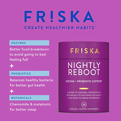 FRISKA Nightly Reboot | Digestive Enzymes and Probiotics Supplement | Promote...