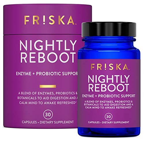 FRISKA Nightly Reboot | Digestive Enzymes and Probiotics Supplement | Promote...