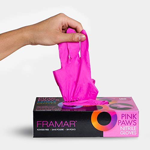 Framar Pink Gloves Disposable Latex Free Large – Nitrile Gloves Large, Cookin...