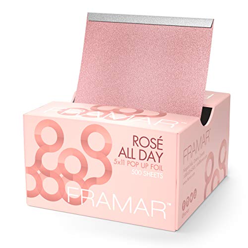Framar Rosé All Day Pop Up Hair Foil, Aluminum Foil Sheets, Hair Foils For Hi...