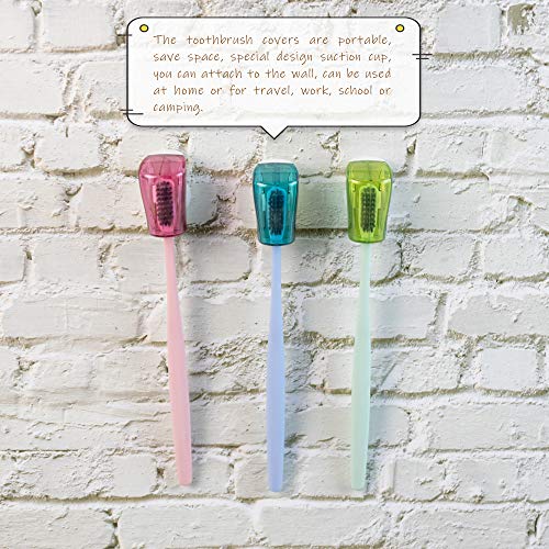 Framendino, 6 Pack Toothbrush Head Covers with Suction Cup Toothbrush Protect...