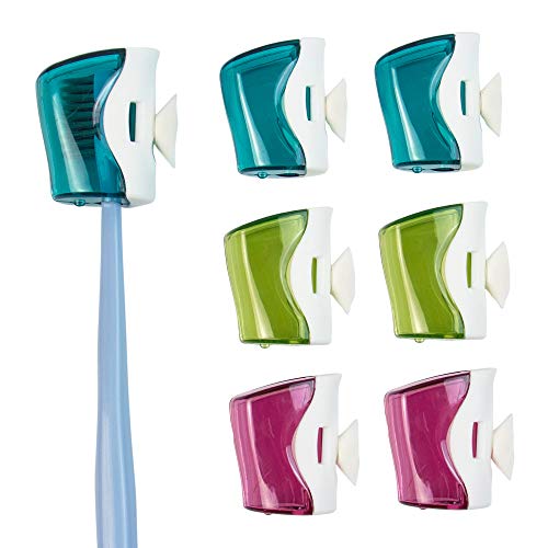 Framendino, 6 Pack Toothbrush Head Covers with Suction Cup Toothbrush Protect...