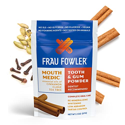 Frau Fowler MOUTH MEDIC Tooth Powder, Botanically Clean, Teeth-Whitening, Rem...