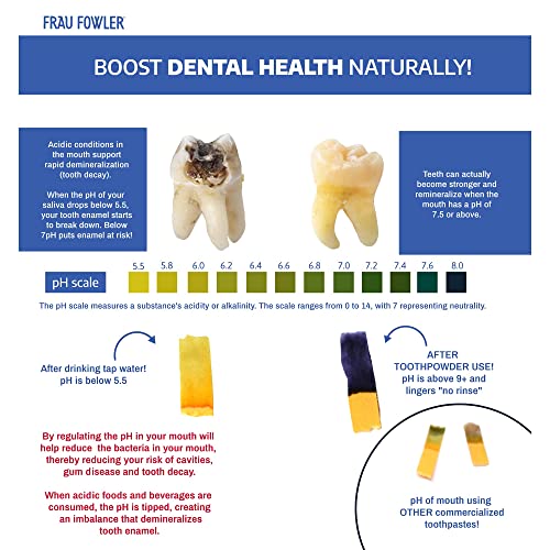 Frau Fowler MOUTH MEDIC Tooth Powder, Botanically Clean, Teeth-Whitening, Rem...