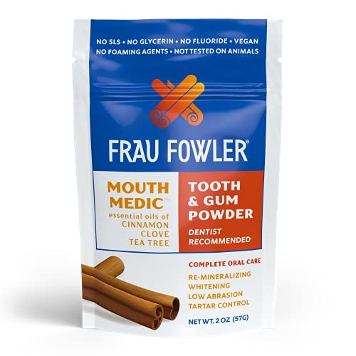 Frau Fowler MOUTH MEDIC Tooth Powder, Botanically Clean, Teeth-Whitening, Rem...