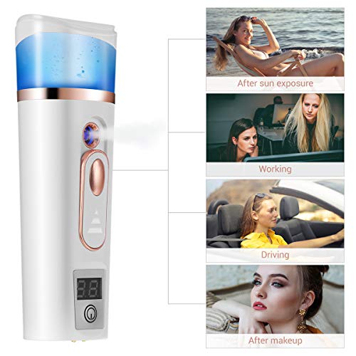 Frcolor Handy Mist Sprayer Face Steamer Nano Mister for Skin Care, Face Moist...