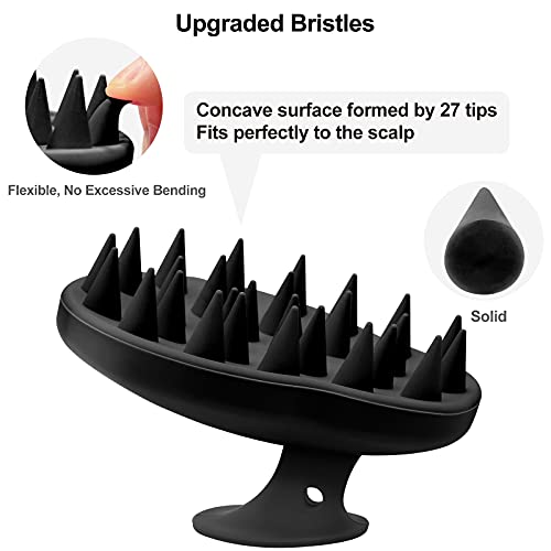 FREATECH Hair Scalp Massager Shampoo Brush (One Piece of Solid Silicone), Fin...