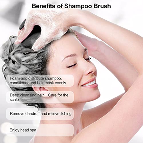 FREATECH Hair Scalp Massager Shampoo Brush (One Piece of Solid Silicone), Fin...