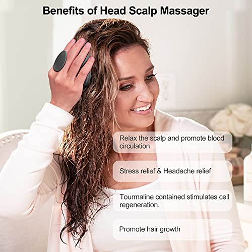 FREATECH Hair Scalp Massager Shampoo Brush (One Piece of Solid Silicone), Fin...