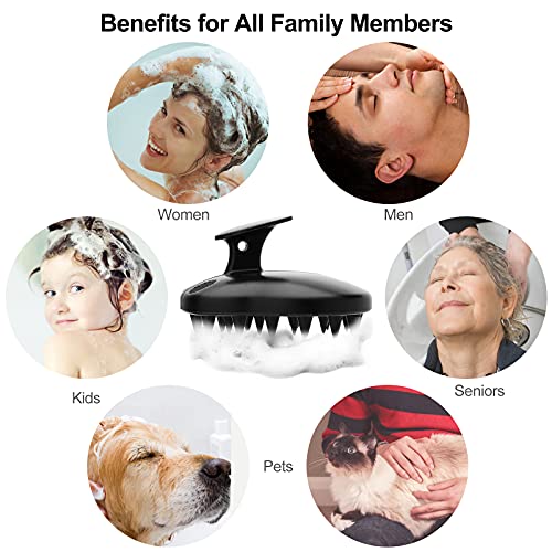 FREATECH Hair Scalp Massager Shampoo Brush (One Piece of Solid Silicone), Fin...