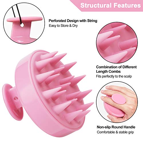 FREATECH Scalp Massager Shampoo Brush with Long & Flexible Silicone Bristles ...