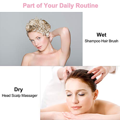 FREATECH Scalp Massager Shampoo Brush with Long & Flexible Silicone Bristles ...