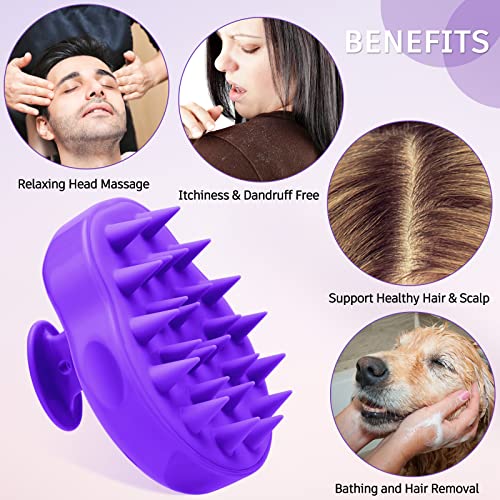 FREATECH Scalp Massager Shampoo Brush with Soft & Flexible Silicone Bristles ...