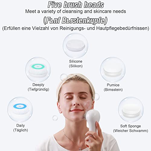 FreeBreath Facial Cleansing Brush, IPX7 Waterproof Face Scrubber with 3 Speed...