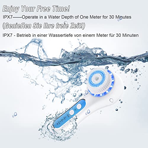 FreeBreath Facial Cleansing Brush, IPX7 Waterproof Face Scrubber with 3 Speed...