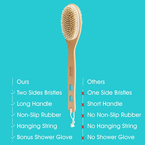 Back Brush for Shower and Bath (Shower Body Brush), Long Handled Body Brush, ...