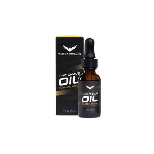 Pre-Shave Oil - FREEDOM GROOMING - Sandalwood Shaving Oil for Men, Hydrates, ...