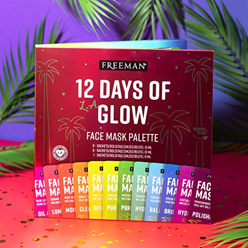 Freeman Beauty Holiday 12 Days of Glow Face Mask Gift Set for Skin Care, With...