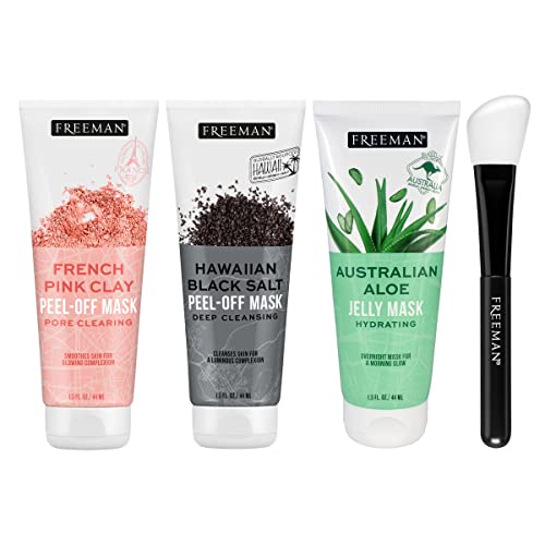 Freeman Face Mask Exotic Blends Variety Pack, Pore Cleansing Clay and Charcoa...