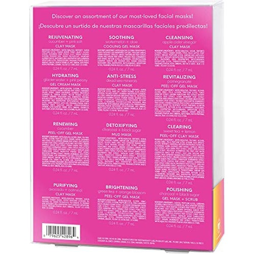 Freeman Facial Love To Mask Variety Pack: Oil Absorbing Clay, Detoxifying Cha...