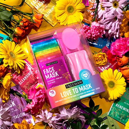 Freeman Facial Love To Mask Variety Pack: Oil Absorbing Clay, Detoxifying Cha...