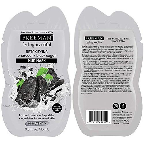 Freeman Facial Mask Variety Pack: Oil Absorbing and Anti Stress Clay, Detoxif...