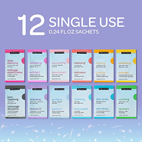 Freeman Limited Edition Mask & Chill Self Care Skincare Facial Mask Set, 12 P...
