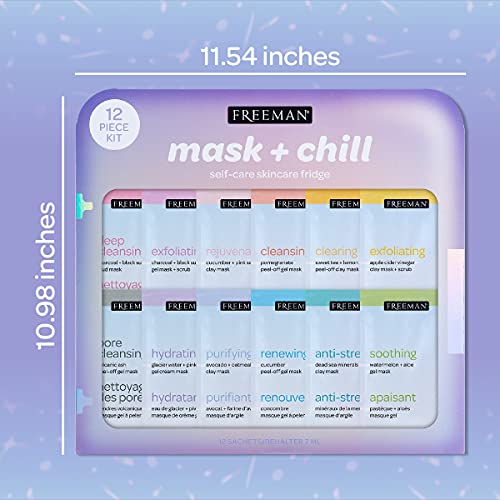 Freeman Limited Edition Mask & Chill Self Care Skincare Facial Mask Set, 12 P...