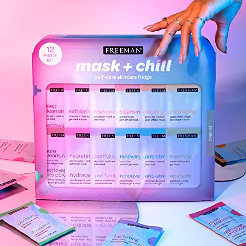 Freeman Limited Edition Mask & Chill Self Care Skincare Facial Mask Set, 12 P...
