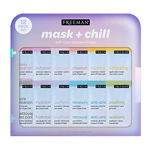 Freeman Limited Edition Mask & Chill Self Care Skincare Facial Mask Set, 12 P...