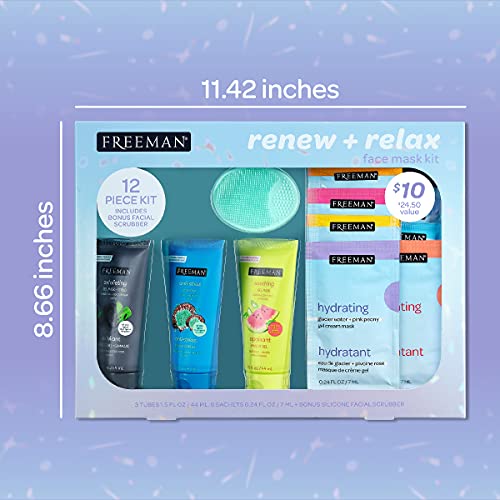 Freeman Limited Edition Renew & Relax Facial Mask Kit, Variety Face Mask Set,...