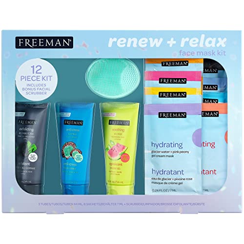 Freeman Limited Edition Renew & Relax Facial Mask Kit, Variety Face Mask Set,...