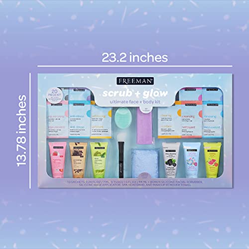 Freeman Limited Edition Scrub & Glow Ultimate Face and Body Kit, 20 Piece Mot...