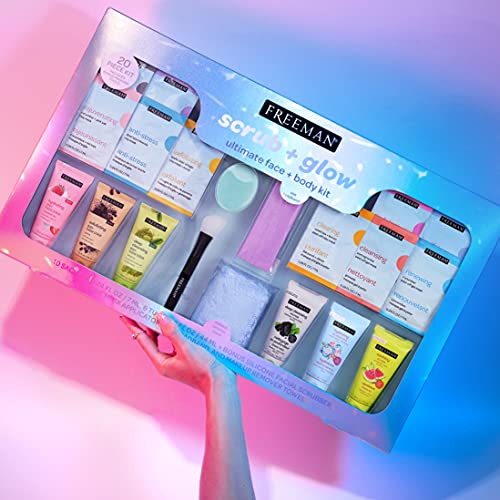 Freeman Limited Edition Scrub & Glow Ultimate Face and Body Kit, 20 Piece Mot...
