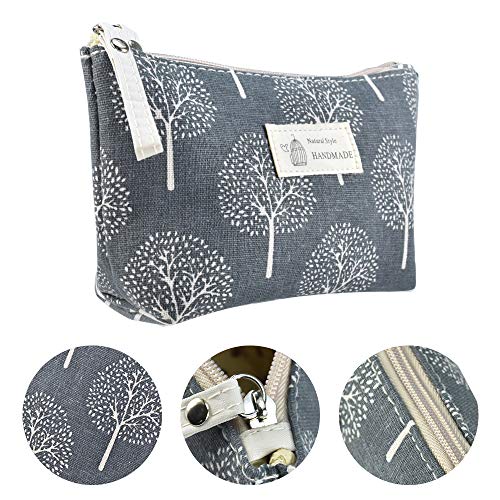 DKAF 2 Pcs Printed Canvas Cosmetic Bag, Multi-Function Travel Cosmetic Bag Co...