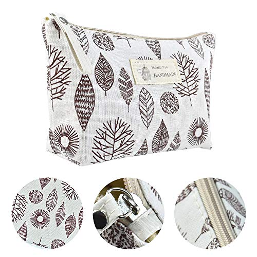 DKAF 2 Pcs Printed Canvas Cosmetic Bag, Multi-Function Travel Cosmetic Bag Co...