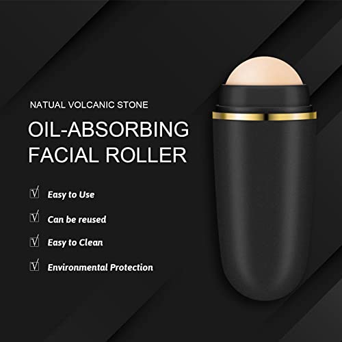 Freeorr 2 Pcs Oil-absorbing Volcanic Roller, Reusable Portable Oily Skin Cont...