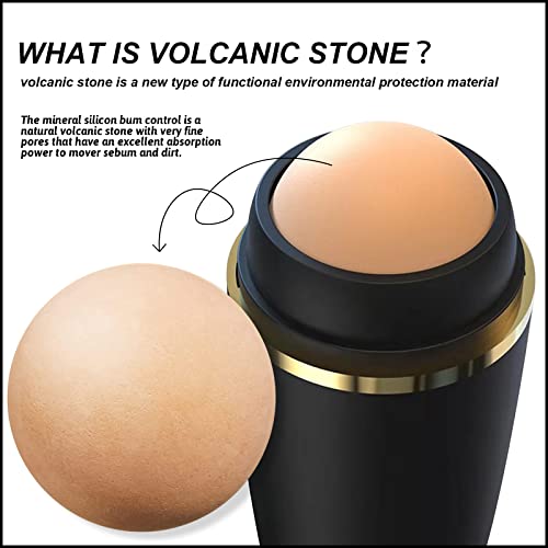 Freeorr 2 Pcs Oil-absorbing Volcanic Roller, Reusable Portable Oily Skin Cont...