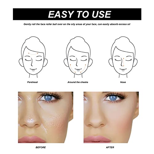 Freeorr 2 Pcs Oil-absorbing Volcanic Roller, Reusable Portable Oily Skin Cont...