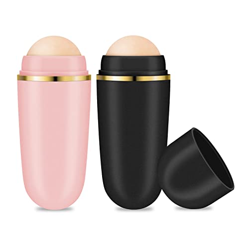 Freeorr 2 Pcs Oil-absorbing Volcanic Roller, Reusable Portable Oily Skin Cont...