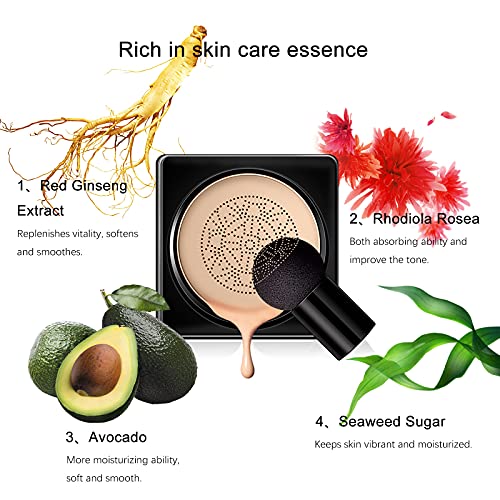 FREEORR Mushroom Head Air Cushion CC Cream, Waterproof and High Coverage, Moi...