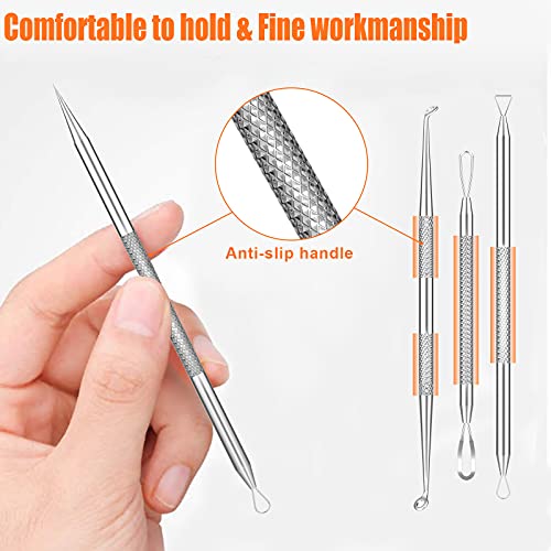 2022 Latest 15 PCS Blackhead Remover Tools, Pimple Popper Tool Kit, Acne Extr...