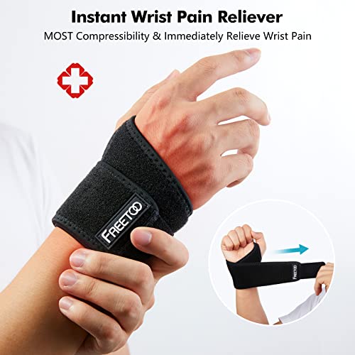 FREETOO 2 Pack Wrist Brace for Carpal Tunnel Relief for Night Support ,Compre...