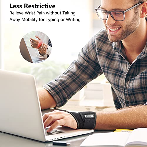 FREETOO 2 Pack Wrist Brace for Carpal Tunnel Relief for Night Support ,Compre...