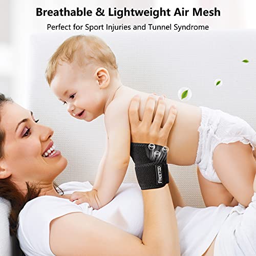 FREETOO 2 Pack Wrist Brace for Carpal Tunnel Relief for Night Support ,Compre...