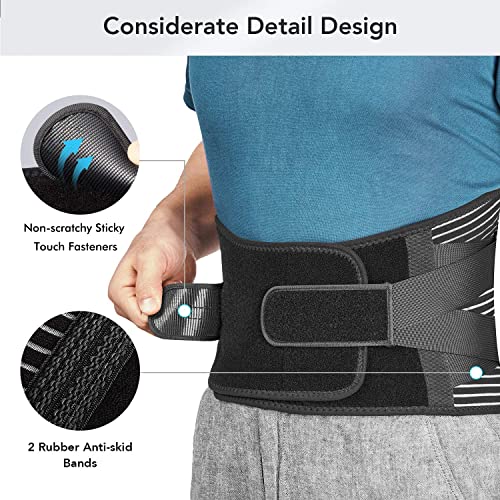 Freetoo Back Braces for Lower Back Pain Relief with 6 Stays, Breathable Back ...